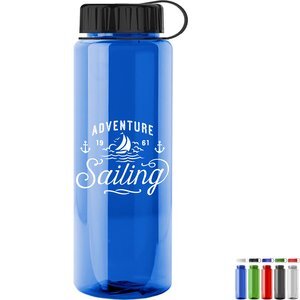 Guzzler Transparent Sport Bottle, 32oz. - Tethered Lid