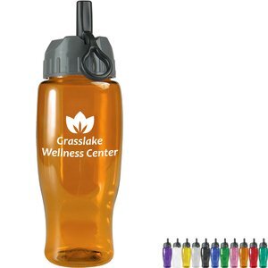 Transparent Grip Poly-Pure Sport Bottle, 27oz. - Ring Straw Lid