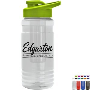 Groove Infuser Tritan™ Transparent Bottle, 20oz. - Drink Thru Lid