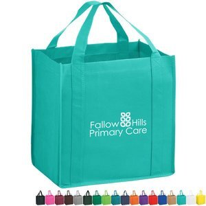 Heavy Duty Non-Woven Grocery Tote Bag w/ Poly Board Insert