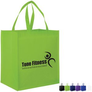 Gloss Laminated Large Designer Grocery Tote Bag with Poly Board Insert