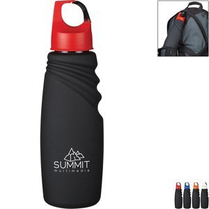 Matte Black Crest Carabiner Sports Bottle, 24oz.