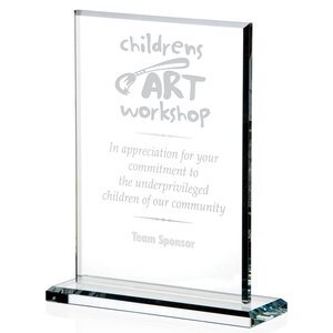 Vertical Gem Cut Starfire Glass Award, 8"