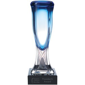 Azul Art Glass Award with Glass Base, 17" - CLOSEOUT!