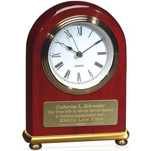 Rosewood Arch Desk Clock