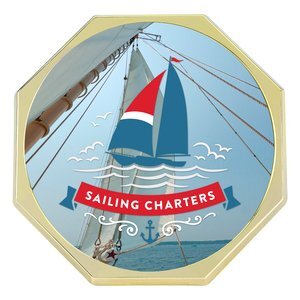 Octagon Leather & Zinc Coaster