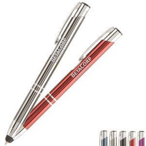 Tres-Chic Ballpoint Stylus Pen w/ Chrome Accents