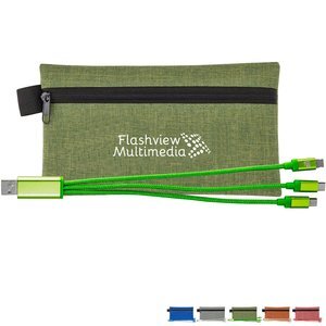 Metallic 3-in-1 Charging Cable w/ Pouch