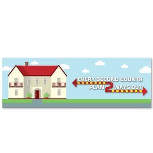 Every Second Counts Plan 2 Ways Out Banner, Stock
