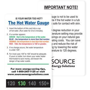 Hot Water Gauge Tester Card