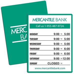 Hours of Operation Stick-On Window Sign