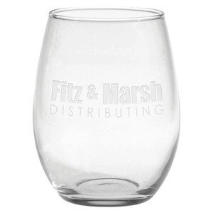 Stemless White Wine Glass - Deep Etched, 21oz.