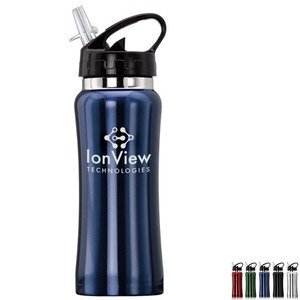 Clear Spout Stainless Steel Sport Bottle, 16oz.