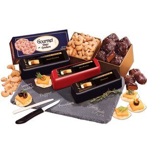 Genuine Slate Serving Plate with Party Favorites Gift Set