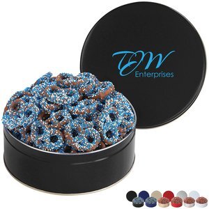 Corporate Color Chocolate Pretzel Tin, 1lb 11.2oz.