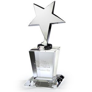 North Star Silver & Crystal Award, 3.5" x 7.5"