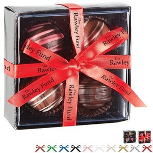 Decadent 4 Piece Truffle Box w/ Custom Imprint Bow