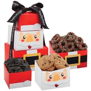 Santa Claus Tower of Holiday Treats
