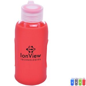 Glass Water Bottle w/ Silicone Grip, 12oz.
