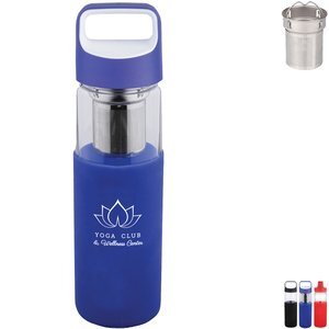 Chamomile Glass Bottle w/ Tea Strainer, 16oz.