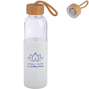 Eden Spa Glass Bottle w/ Bamboo Lid, 16oz.