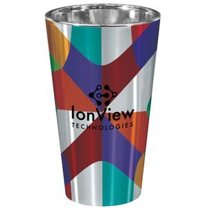 Elektra Silver Finish Glassware Pub Glass, 16oz.