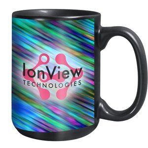 Mighty Matte Black Ceramic Mug, 15oz.