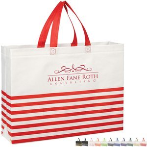 Horizontal Stripe Non-Woven Tote Bag