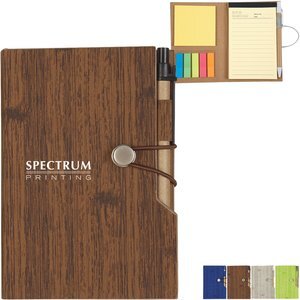 Woodgrain Pattern Notebook w/ Stickies