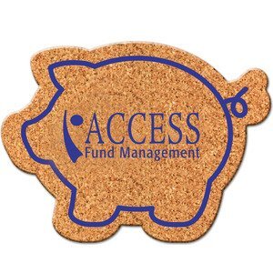 Piggy Bank Shaped Cork Coaster