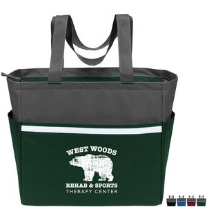 Two-Tone Polyester Zip Tote