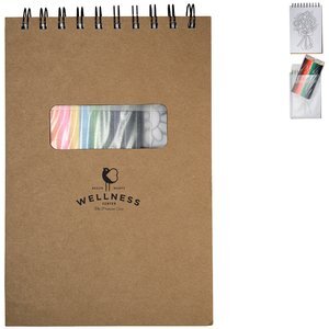 Kraft Notebook w/ Colored Pencil Set