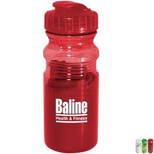 Quadra Cooling Towel in Matching Water Bottle, 20oz.