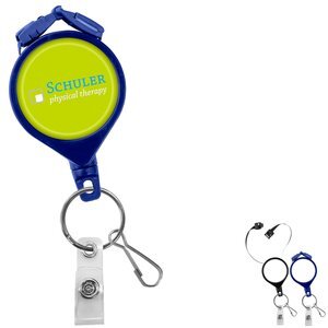 Donate badge reel clip Blue and green donor awareness holder