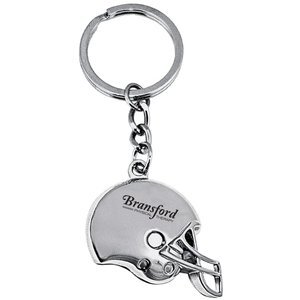 Football Helmet Silver Key Chain