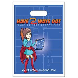 Digital Full Color Die Cut Plastic Bag w/ Have 2 Ways Out Design, 9" x 13"