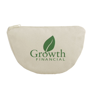 Wedge Cotton Canvas Zippered Pouch
