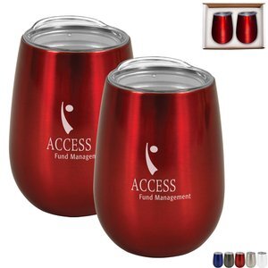 Duo Vacuum Stemless Wine Tumbler Gift Set