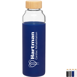 h2go Bali Glass Bottle with Silicone Sleeve, 18 oz.