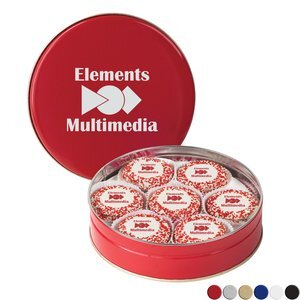 Chocolate Covered Oreos® w/ Corporate Color™ Nonpareils in Tin