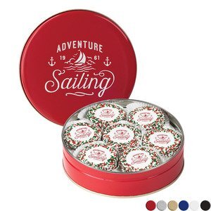 Chocolate Covered Oreos® w/ Holiday Nonpareils in Tin