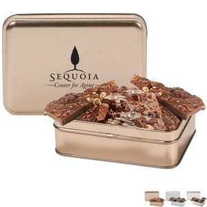 Dark Chocolate Almond Bark Rectangle Gift Tin, 6oz.