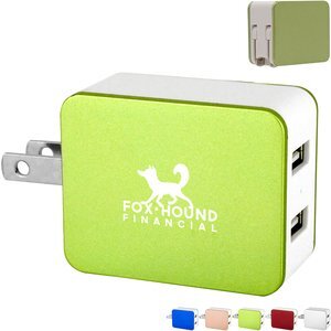 Metallic 2 Port USB Folding Wall Charger
