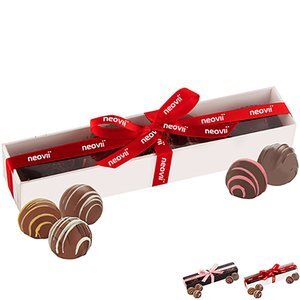Decadent 5 Piece Belgian Chocolate Truffle Box: Butter Pecan, Hazelnut, Amaretto, Raspberry, Caramel