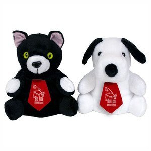 Reversible Dog & Cat Plush Puppet, 7"