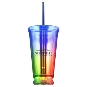 Light Up LED Tumbler & Straw, 18oz.