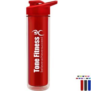 Double Wall Bottle with Drink-Thru Lid, 16oz.