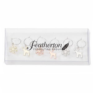 Rudolf Holiday Wine Charm Set