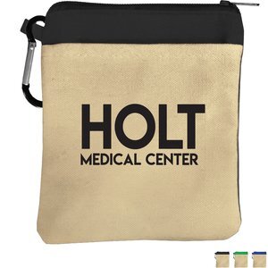 Canvas Zip-Tote Pouch with Carabiner
