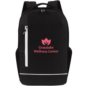 White Stripe Polyester Laptop Backpack